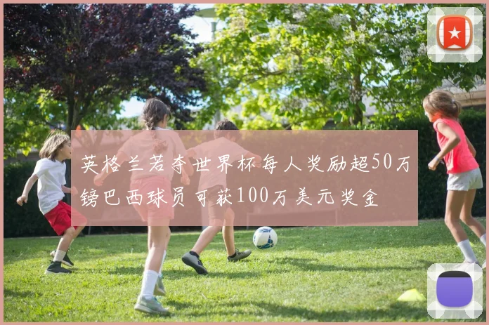 英格兰若夺世界杯每人奖励超50万镑巴西球员可获100万美元奖金